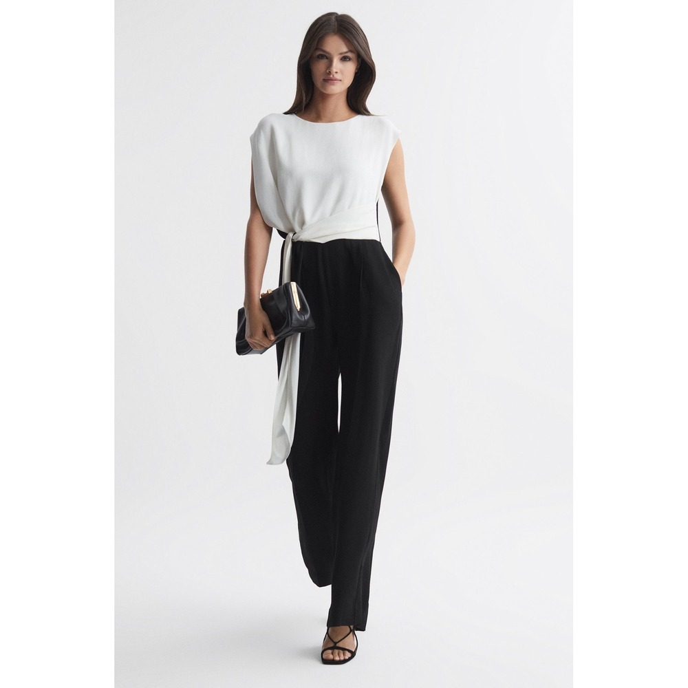 NWT REISS Alba Wide Leg Jumpsuit / Colorblock / Size 6 / MSRP $405